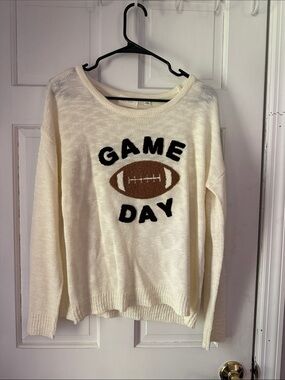 Game Day Knit Sweater - Cream